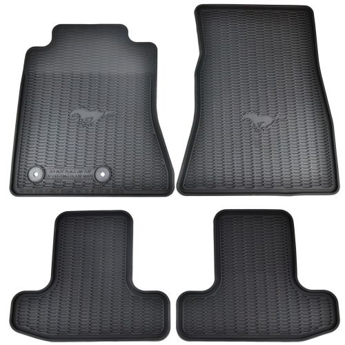  Ford OEM Factory Stock 2015 2016 Black Mustang Pony Horse All Weather Vinyl Floor Mats Front & Rear