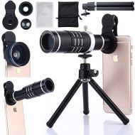 Foreaya 4 in 1 HD Camera Lens Kit Smartphone,foreaya Phone Camera Lenses Kit 18X Zoom Telephoto Lens，15X Macro Lens，0.45X Wide Angle Lens，Tripod iPhone 8/X/7/6S/6 Plus/5,Samsung,HTC,Huawei