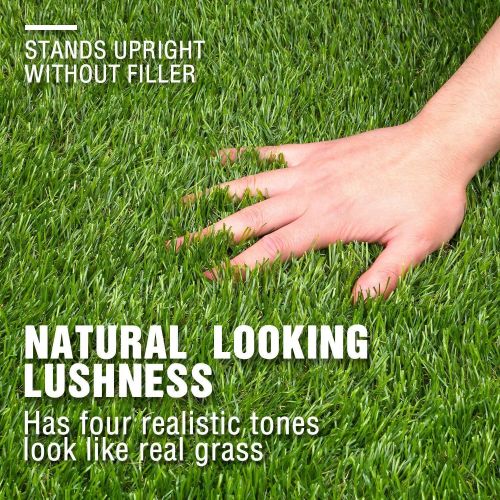  Forest Grass 7FT x 13FT Artificial Carpet Fake Grass Synthetic Thick Lawn Pet Turf for Dogs Perfect for Indoor/Outdoor, 13 7 91 Square ft, Green