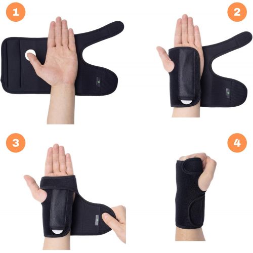  Foretra PAIR Advanced Wrist Support Carpal Tunnel Splint - Black Wrist Brace for Immediate Pain Relief from Carpal Tunnel Syndrome CTS, Wrist Pain, Sprains, RSI and Arthritis (Incl