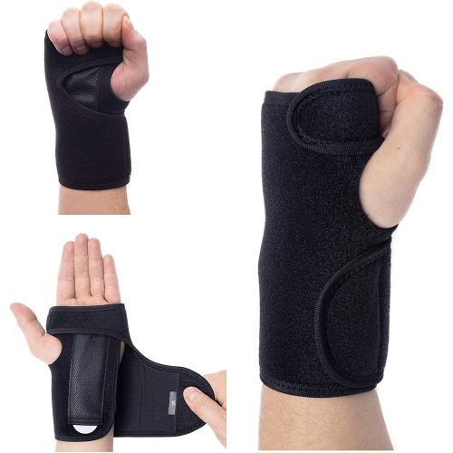  Foretra PAIR Advanced Wrist Support Carpal Tunnel Splint - Black Wrist Brace for Immediate Pain Relief from Carpal Tunnel Syndrome CTS, Wrist Pain, Sprains, RSI and Arthritis (Incl