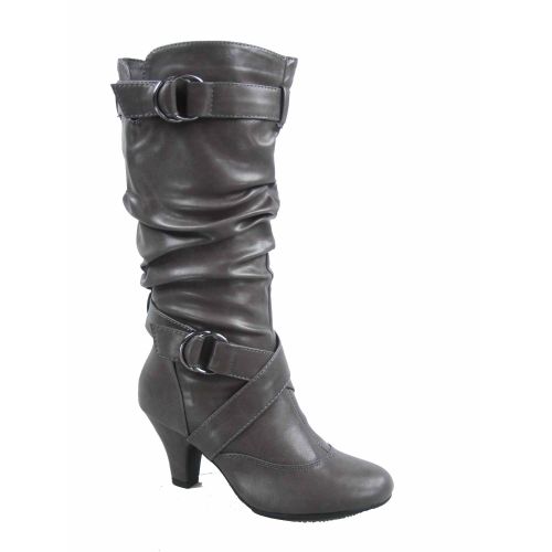  Forever Maggie-39 Womens Round Toe High Heel Zipper Mid-Calf Causal Dress Boots Shoes