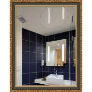 Forever Art Framed Wall Vanity Bathroom Makeup Non-Beveled Glass Mirror with D-Ring, Finished Size 30 in x 40 in, 02-Black/Gold, MIRR-30x40-02-MR535-70