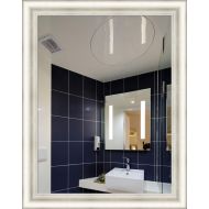 Forever Art Framed Wall Vanity Bathroom Makeup Non-Beveled Glass Mirror with D-Ring, Finished Size 30 in x 40 in, 13-Silver, MIRR-30x40-13-MR952-10