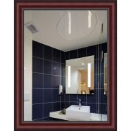 Forever Art Framed Wall Vanity Bathroom Makeup Non-Beveled Glass Mirror with D-Ring, Finished Size 30 in x 40 in, 16-Mahogany, MIR-30x40-16-MR1495-2