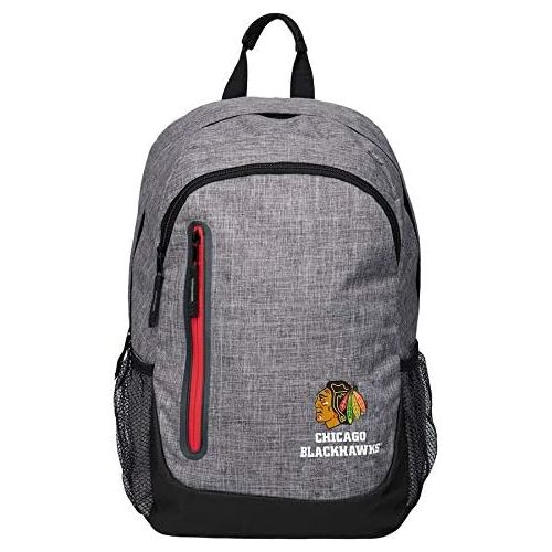  Forever Collectibles NHL Chicago Blackhawks Heather Grey Backpack, Team Color, One Size