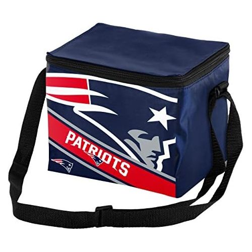  Forever Collectibles New England Patriots Big Logo Stripe 6 Pack Cooler