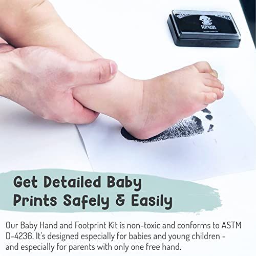  Baby Hand and Footprint Kit by Forever Fun Times | Get Hundreds of Detailed Prints with One Baby Safe Ink Pad | Easy to Clean, and Works with Any Paper or Card | Clean and Safe (Bl