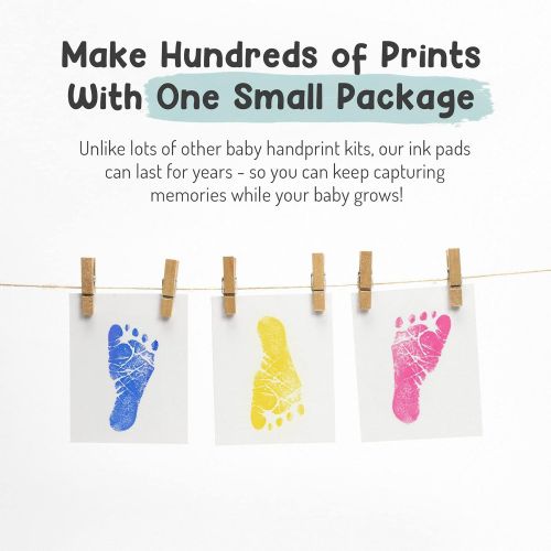  Baby Hand and Footprint Kit by Forever Fun Times | Get Hundreds of Detailed Prints with One Baby Safe Ink Pad | Easy to Clean, and Works with Any Paper or Card | Clean and Safe (Bl