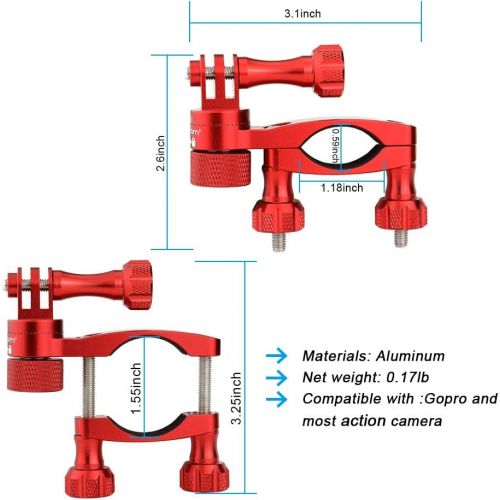  [아마존베스트]Forevercam 360° rotation and lock for mountain bike handlebars made of aluminium, compatible with all action cameras.