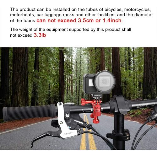  [아마존베스트]Forevercam 360° rotation and lock for mountain bike handlebars made of aluminium, compatible with all action cameras.