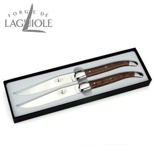  Forge De LaguioleSet of 2from France High-Shine French Table KnifeSteel Handle Walnut