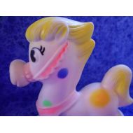 /ForgetMeNotTwo Vintage POLKA DOT PONY Squeak Toy by Sanitoy Company-- 1973 --One Owner!