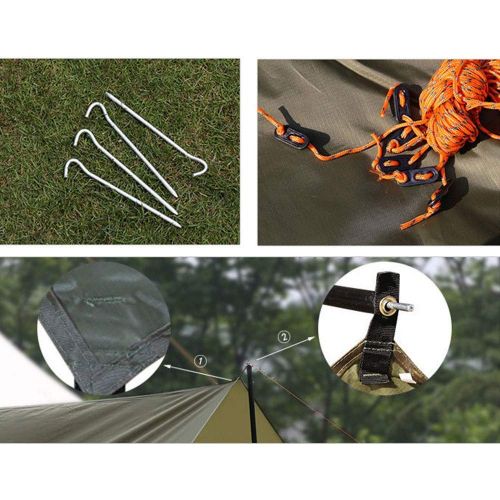  Forgiven Camping shelter 9.8x9.8 Feet Waterproof Tarp Shelter Hammock Rain Fly Tent Sunshade with Stakes Poles Ropes Survival Gear Kit for Camping Backpacking Fishing Beach