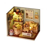 Forgiven-kids toys DIY House Kit 3D Puzzles Handmade Miniature Dollhouse DIY Kit Happy Together Lavender Story Dollhouses Accessories Dolls Houses with Furniture & LED Best Birthday for Women and