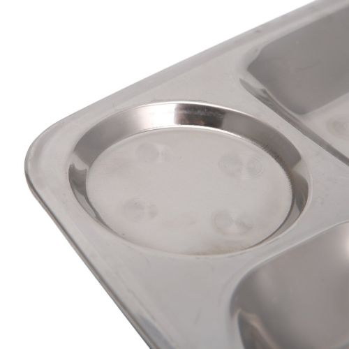  Forgun Stainless Steel Divided Dinner Tray Lunch Container Food Plate 4/5/6 Section