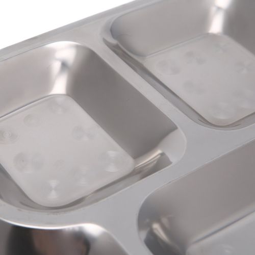  Forgun Stainless Steel Divided Dinner Tray Lunch Container Food Plate 4/5/6 Section