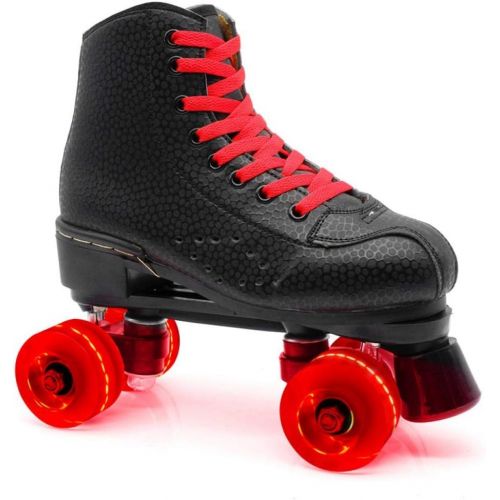  Foride Roller Skates PU Leather High-top Roller Skates Four-Wheel Roller Skates Double Row Shiny Roller Skates Adult Roller Skates Outdoor Roller Skates Roller Skate Roller Skate Women Me