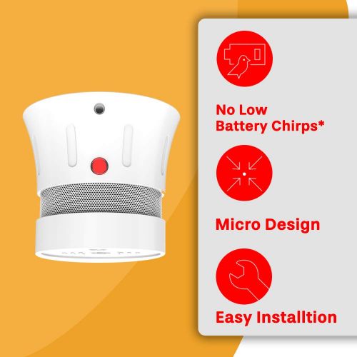  [아마존 핫딜]  [아마존핫딜]Forlife Mini Rauchmelder, 5 Jahre Batterie, CE-zertifiziert, EN14604 gelistet, kabellos, kleiner Feuermelder mit Photoelektrischem Sensor Testknopf, Alarmfunktion bei niedrigem Batteriesta