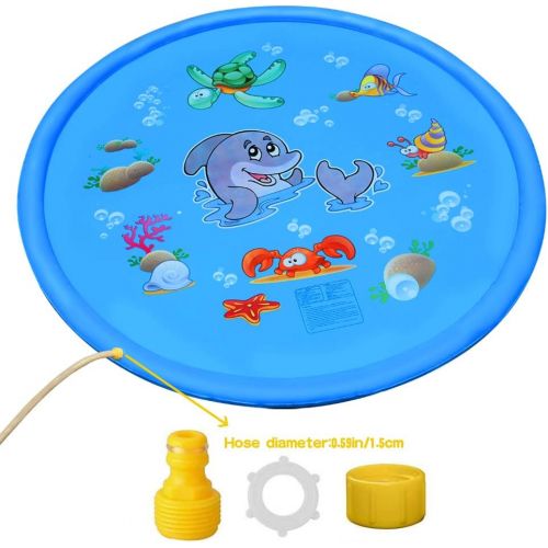  Forliver Sprinkle & Splash Play Mat - 68 Water Sprinkler, Kiddie Outdoor Outside Water Pool Toys for Toddlers Kids Children Infants Boys and Girls - Perfect Inflatable Outdoor Summer Water