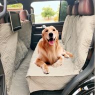 Formosa Covers Deluxe Quilted and Padded Dog Car Seat Cover with Non-Slip Back Best for Car Truck and SUV - Make Travel with Your Pet Always an Option - 3 Sizes and Colors (Black, Grey, Taupe)