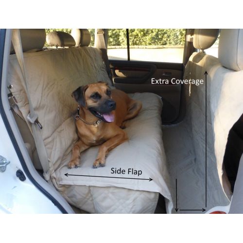  Formosa Covers Deluxe Quilted and Padded Dog Car Seat Cover with Non-Slip Back Best for Car Truck and SUV - Make Travel with Your Pet Always an Option - 3 Sizes and Colors (Black, Grey, Taupe)