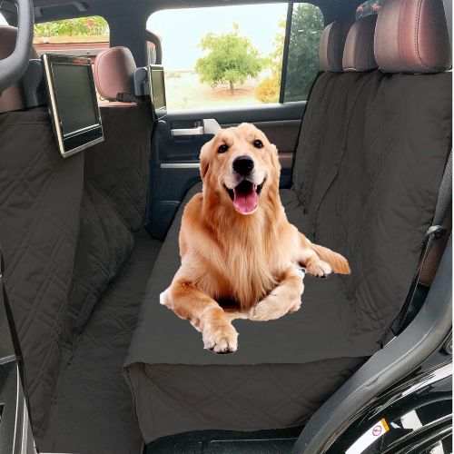  Formosa Covers Deluxe Quilted and Padded Dog Car Seat Cover with Non-Slip Back Best for Car Truck and SUV - Make Travel with Your Pet Always an Option - 3 Sizes and Colors (Black, Grey, Taupe)