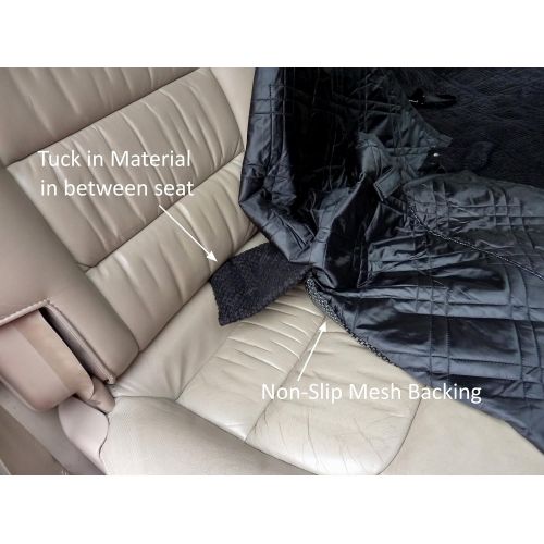  Formosa Covers Deluxe Quilted and Padded Dog Car Seat Cover with Non-Slip Back Best for Car Truck and SUV - Make Travel with Your Pet Always an Option - 3 Sizes and Colors (Black, Grey, Taupe)