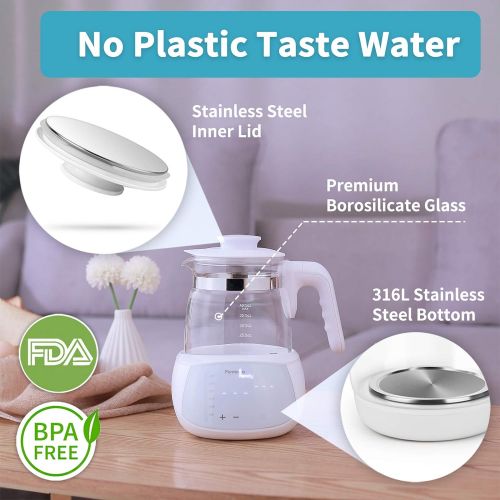  Formula Ready Baby Water Kettle- One Button Boil Cool Down and Keep Warm at Perfect Baby Bottle Temperature 24/7 - Dispense Warm Water Instantly- Replace Traditional Baby Bottle Wa