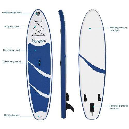  Formulaone Inflatable SUP Surfboards Stand Up Paddle Board with Carry Backpack Outdoor Double Layer Thickening Paddle Pump Kit - Blue