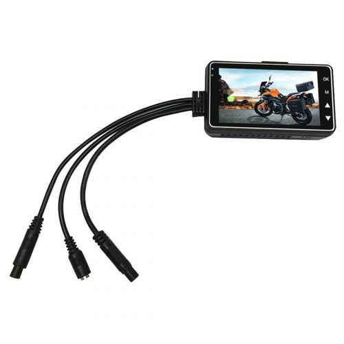  Formulaone MT208 Motorcycle Camcorder Dual Lens 3 Inch HD Screen Motorbike DVR 120 Degree Dash Camera IP68 Waterproof Video Recorder - Black