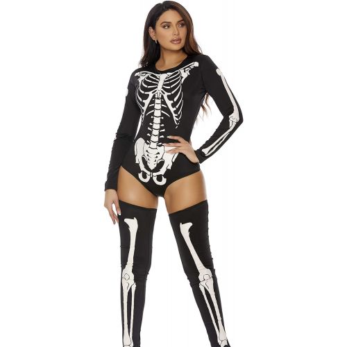  할로윈 용품Forplay Costumes Bad To The Bone Bodysuit with Screenprint and Legwarmers
