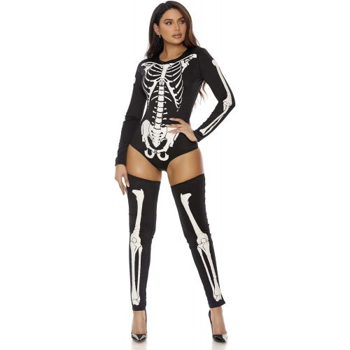  할로윈 용품Forplay Costumes Bad To The Bone Bodysuit with Screenprint and Legwarmers