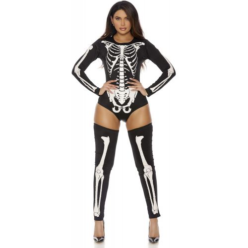  할로윈 용품Forplay Costumes Bad To The Bone Bodysuit with Screenprint and Legwarmers