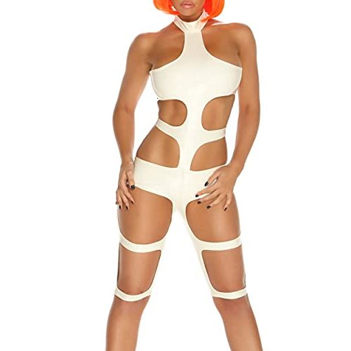  할로윈 용품Forplay Womens Futuristic Element Strappy Stretchy Costume Bodysuit with Cutouts