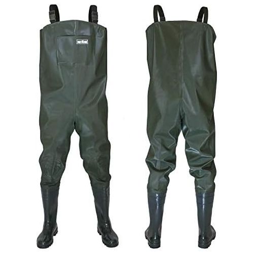  [아마존베스트]FortMen Waders Mens Fishing Trousers with Boots Waterproof Waders Pond Fisherman Trousers Size 41-47 (UK 7-13) Men Fishing