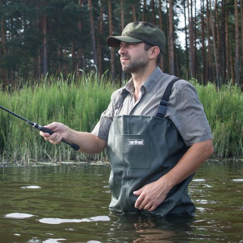  [아마존베스트]FortMen Waders Mens Fishing Trousers with Boots Waterproof Waders Pond Fisherman Trousers Size 41-47 (UK 7-13) Men Fishing