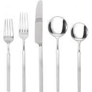 Fortessa Jaxson 18/10 Stainless Steel Flatware, Brushed/Mirrored Stainless Steel, 20 Piece Place Setting Service for 4
