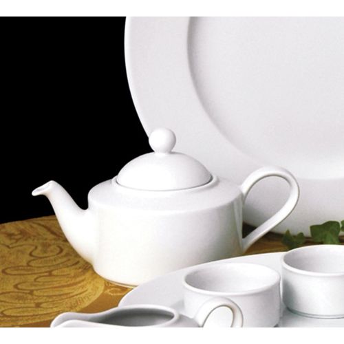  Fortessa Fortaluxe Vitrified China Dinnerware, Ilona Tea Pot with Lid, 13-Ounce