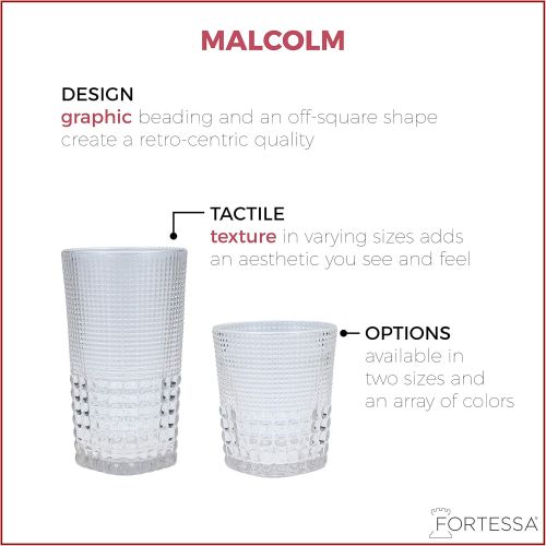  [아마존베스트]Fortessa Malcolm Iced Beverage Cocktail Glass, 15-Ounce, Amber