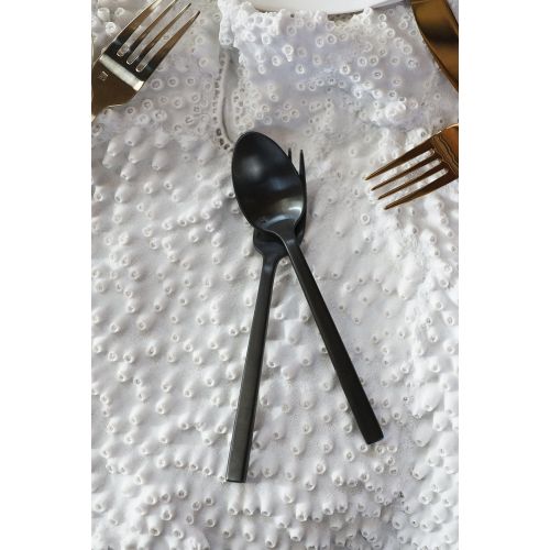  [아마존베스트]Fortessa Arezzo 18/10 Stainless Steel Flatware, 5 Piece Place Setting, Service for 1, Brushed Black - 5PPS-1656B-05