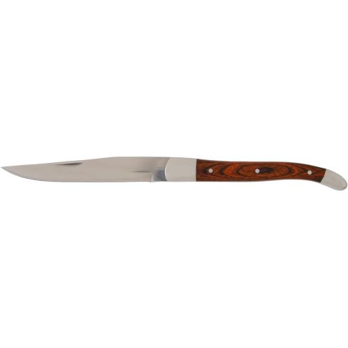  Fortessa Provencal Non-Serrated Steak Knife, 9.25-Inch, Dark Wood Handle, Set of 6