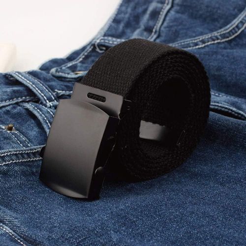  Forthery Mens Military Web Belt - Casual for Jeans Nylon Canvas Belt Adjustable Belts Tactical Plastic Buckles Set