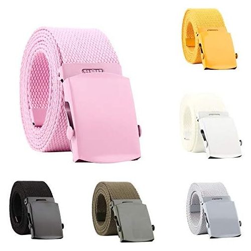  Forthery Mens Military Web Belt - Casual for Jeans Nylon Canvas Belt Adjustable Belts Tactical Plastic Buckles Set