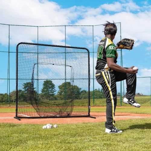  Fortress Baseball Sock Net Screen Pro Quality 7ft x 7ft Baseball Hitting Net for Soft Toss and Hitting Tee Practice Baseball Training Equipment Hitting Screen Baseball