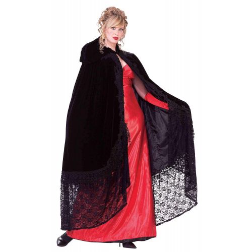  Forum Novelties Victorian Cape with Lace, Black, One Size