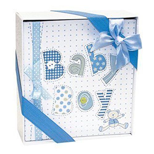  [아마존베스트]Occasions Gift Giving White and Blue Baby Boy Photo Album-4x6 Photos
