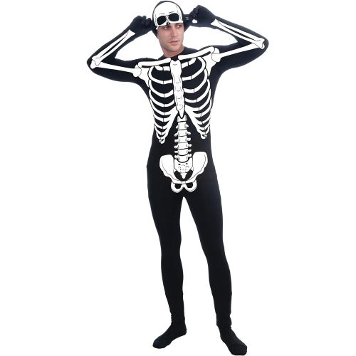  할로윈 용품Forum Novelties Mens Skeleton Man Bone Skin Suit Adult Costume