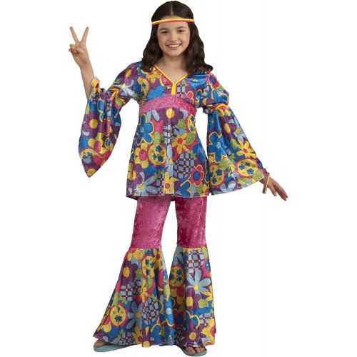  할로윈 용품Forum Novelties Deluxe Designer Collection Flower Power Costume, Child Large