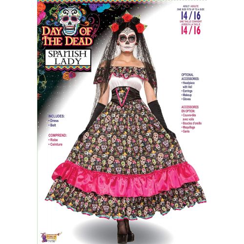  할로윈 용품Forum Novelties Womens Day Of Dead Spanish Lady Costume